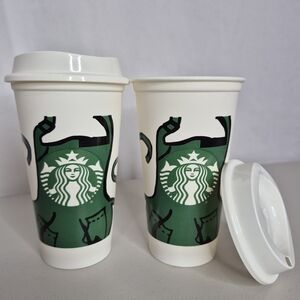 Starbucks Partner-Exclusive Green Apron Reusable To-Go Cups